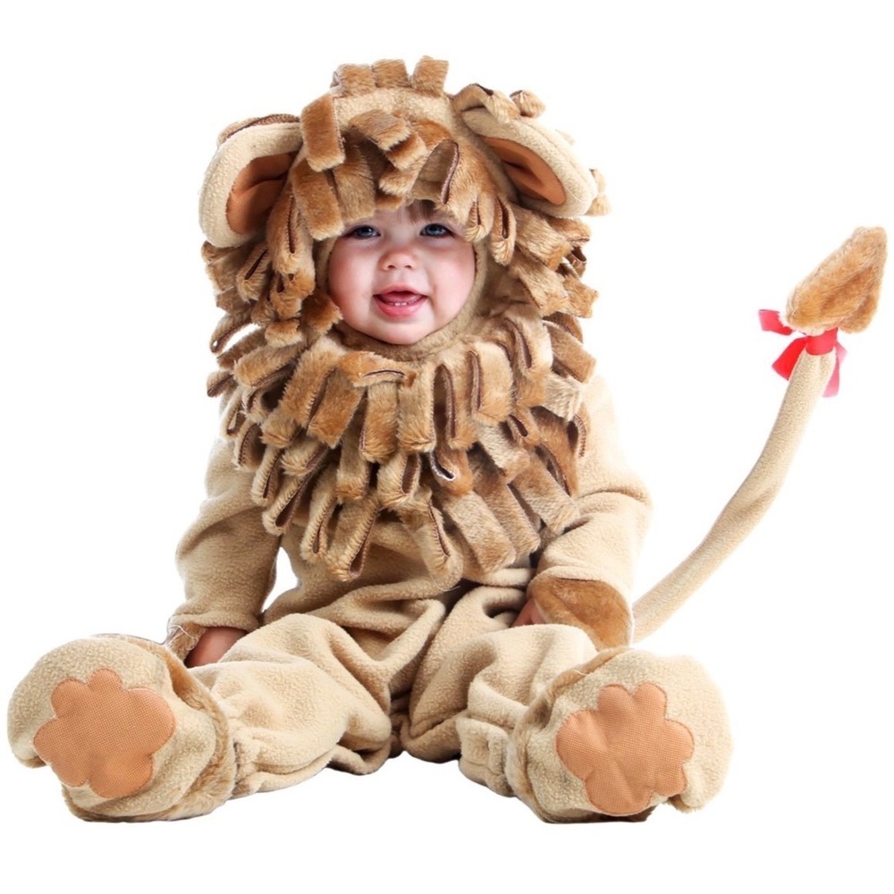 New Deluxe Toddler Lion Halloween Costume 18M Tan Plush Safari NWT